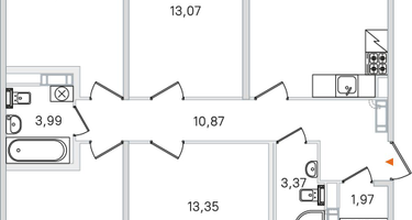 4-к. квартира, 99&nbsp;м²
