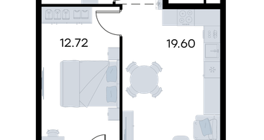 1-к. квартира, 40 м²