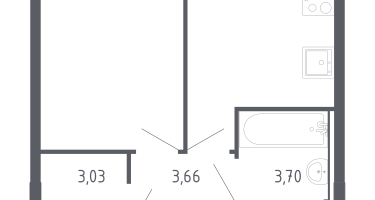 1-к. квартира, 31&nbsp;м²