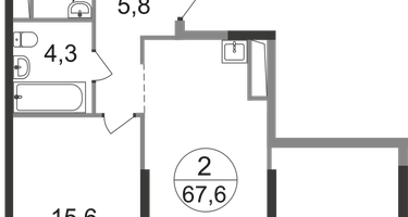 2-к. квартира, 67&nbsp;м²
