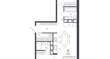 3-к. квартира, 67&nbsp;м²