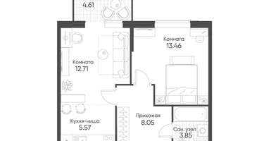1-к. квартира, 45&nbsp;м²