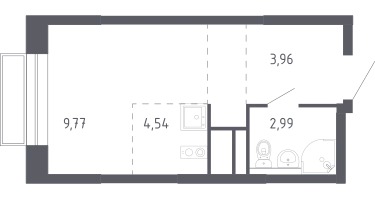 Студия, 20&nbsp;м²
