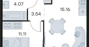 1-к. квартира, 35&nbsp;м²