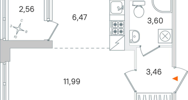 Студия , 26&nbsp;м²