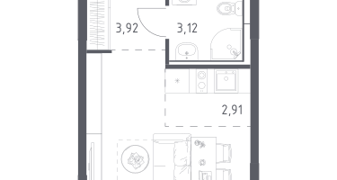 Студия, 22&nbsp;м²