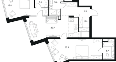 Студия, 87 м²