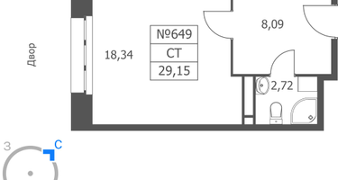 Студия, 29&nbsp;м²