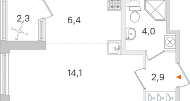 Студия, 28&nbsp;м²