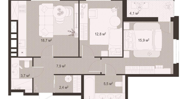 2-к. квартира, 71 м²