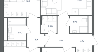 4-к. квартира, 82&nbsp;м²