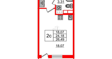 Студия, 24 м²