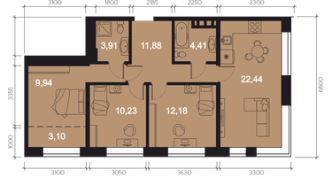 4-к. квартира, 78 м²
