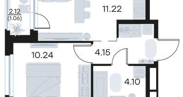 1-к. квартира, 30&nbsp;м²