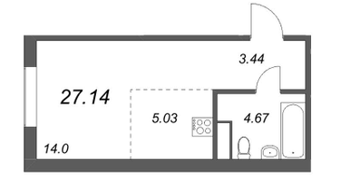 Студия, 27&nbsp;м²