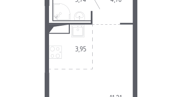 Студия, 24&nbsp;м²