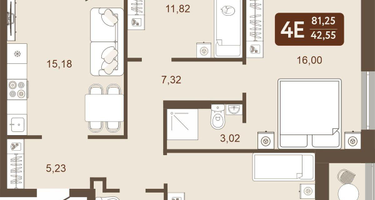 4-к. квартира, 81&nbsp;м²