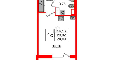 Студия, 23 м²