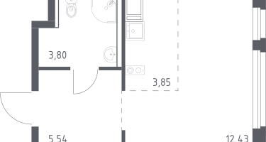 Студия, 25&nbsp;м²