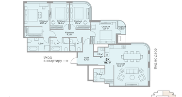 4-к. квартира, 146 м²