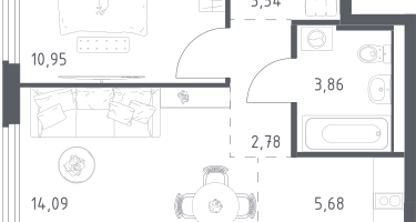 Студия, 40&nbsp;м²