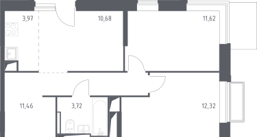 Студия, 54&nbsp;м²
