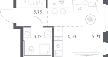 Студия, 20&nbsp;м²