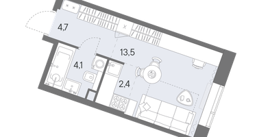 Студия, 24&nbsp;м²