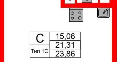 Студия, 21&nbsp;м²