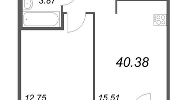 Студия, 40&nbsp;м²