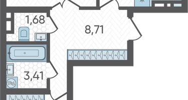 2-к. квартира, 62&nbsp;м²