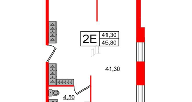 1-к. квартира, 46&nbsp;м²