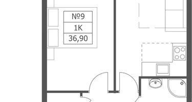 1-к. квартира, 36&nbsp;м²