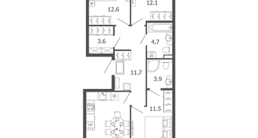 3-к. квартира, 79&nbsp;м²