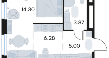 Студия, 29&nbsp;м²