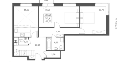 3-к. квартира, 105 м²