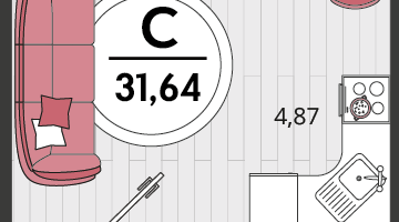 1-к. квартира, 31&nbsp;м²
