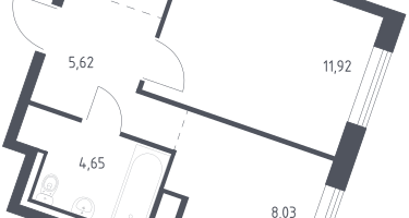 1-к. квартира, 33&nbsp;м²