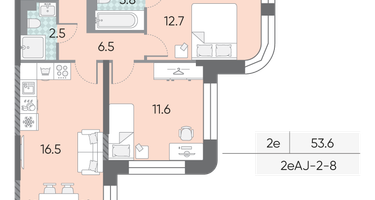 Студия, 53&nbsp;м²