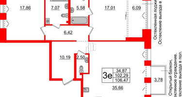 2-к. квартира, 103&nbsp;м²
