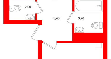 2-к. квартира, 58&nbsp;м²