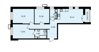 3-к. квартира, 82&nbsp;м²