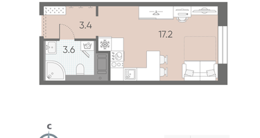 Студия, 24&nbsp;м²