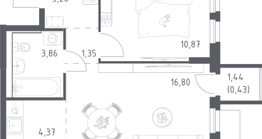 Студия, 41&nbsp;м²