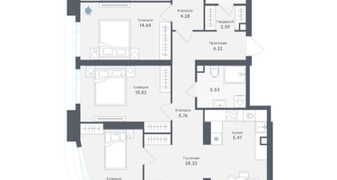 4-к. квартира, 125&nbsp;м²