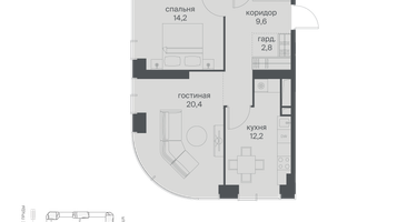2-к. квартира, 70&nbsp;м²