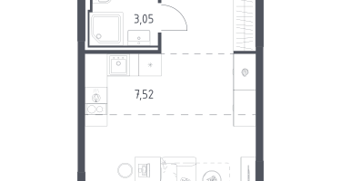 Студия, 32&nbsp;м²