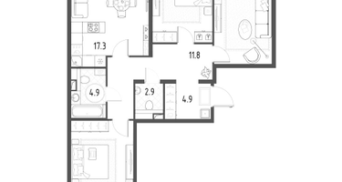 3-к. квартира, 88&nbsp;м²