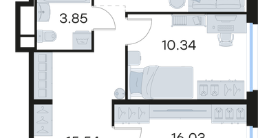 1-к. квартира, 64 м²