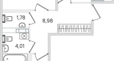 2-к. квартира, 55&nbsp;м²